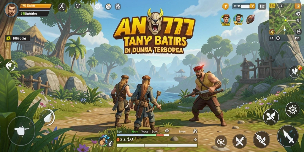 Screenshot gameplay AN777 menunjukkan petualangan seru di dunia terbuka.