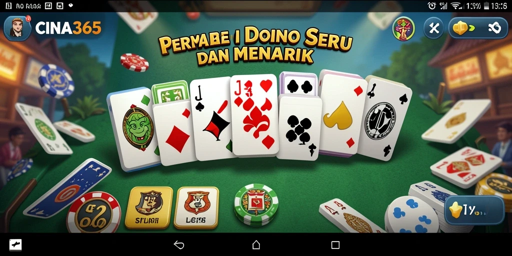 Screenshot CINA365 menampilkan permainan domino yang menarik dan kompetitif.