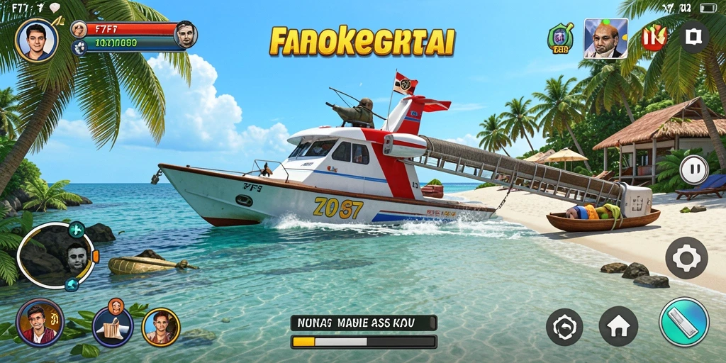Screenshot utama F7F7 menampilkan gameplay yang penuh warna dan seru.