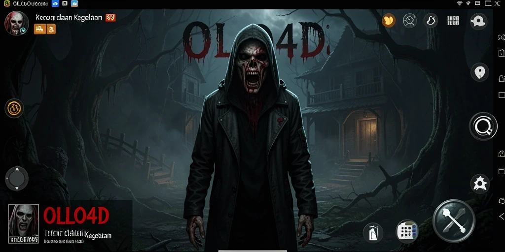 Tangkapan layar gameplay OLLO4D menampilkan suasana horror yang mendebarkan.