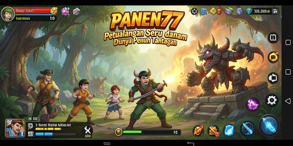 Tampilan gameplay <strong>PANEN77</strong> yang dinamis dan penuh aksi.
